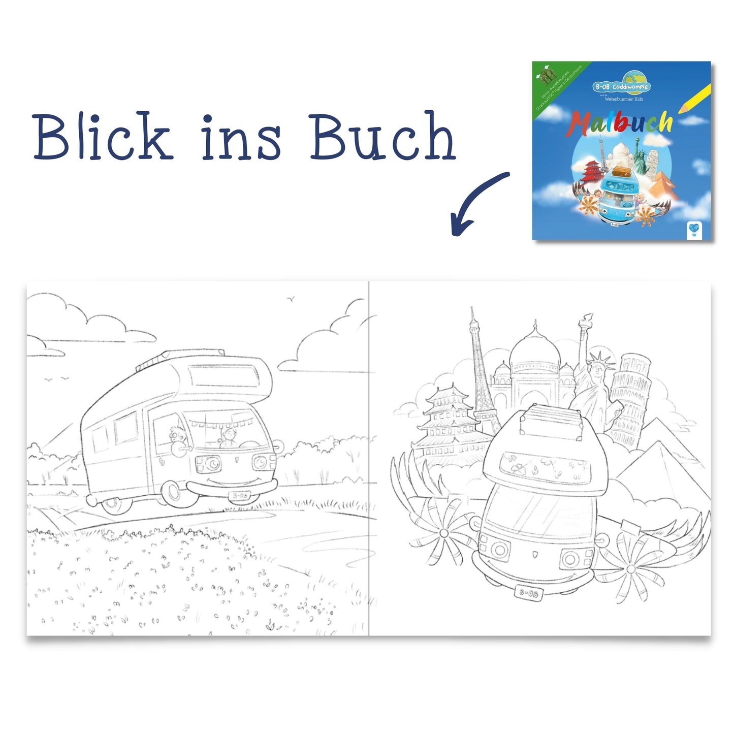 B-OB Coddiwomple I Malbuch I praktisches Reiseformat I wald- und klimaneutral