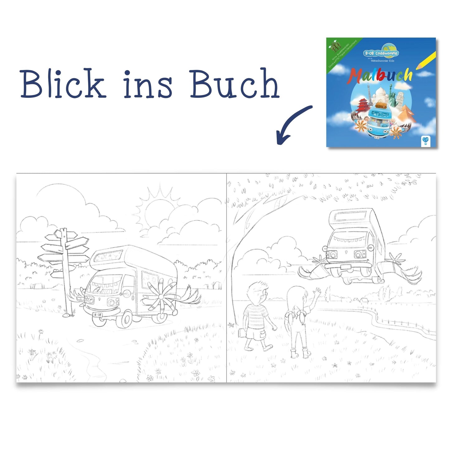 B-OB Coddiwomple I Malbuch I praktisches Reiseformat I wald- und klimaneutral