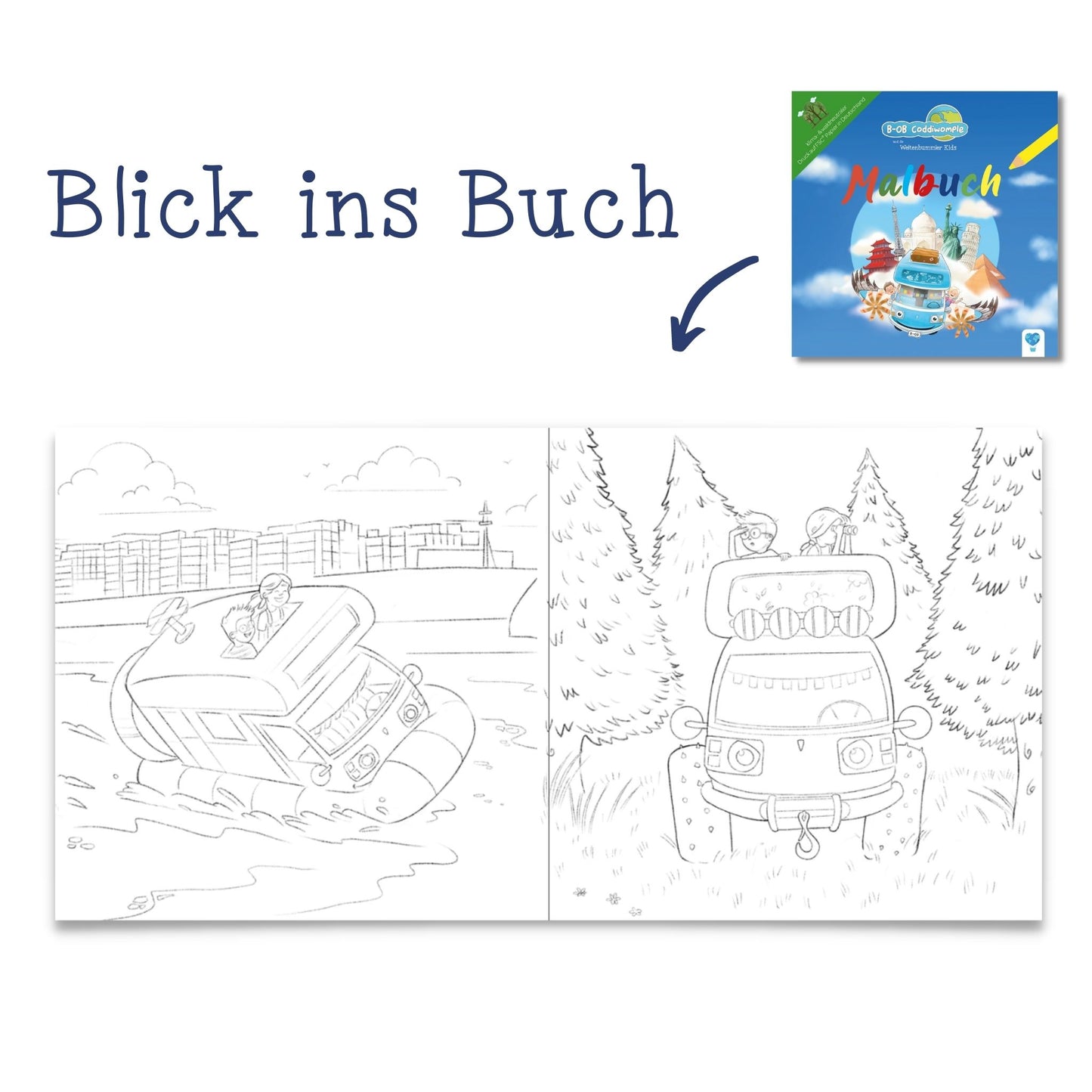 B-OB Coddiwomple I Malbuch I praktisches Reiseformat I wald- und klimaneutral