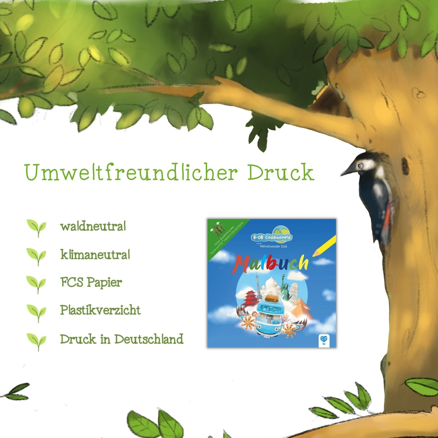 B-OB Coddiwomple I Malbuch I praktisches Reiseformat I wald- und klimaneutral
