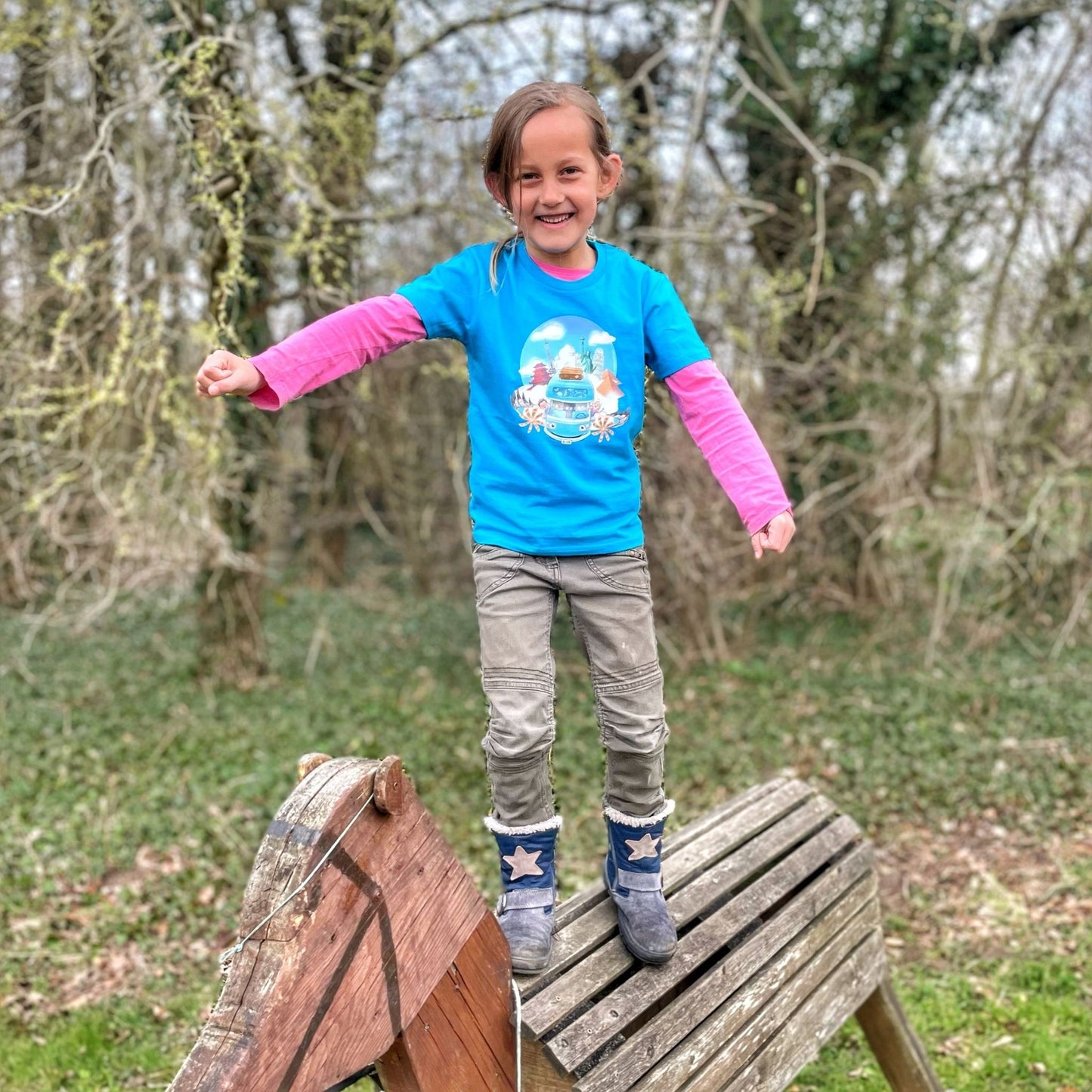 B-OB Coddiwomple T-Shirt | für Kinder | aus Bio-Baumwolle | mit WELTREISE Motiv