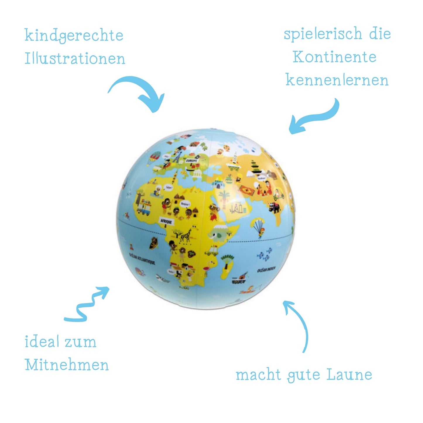 aufblasbarer Globus für Kinder I leicht und platzsparend