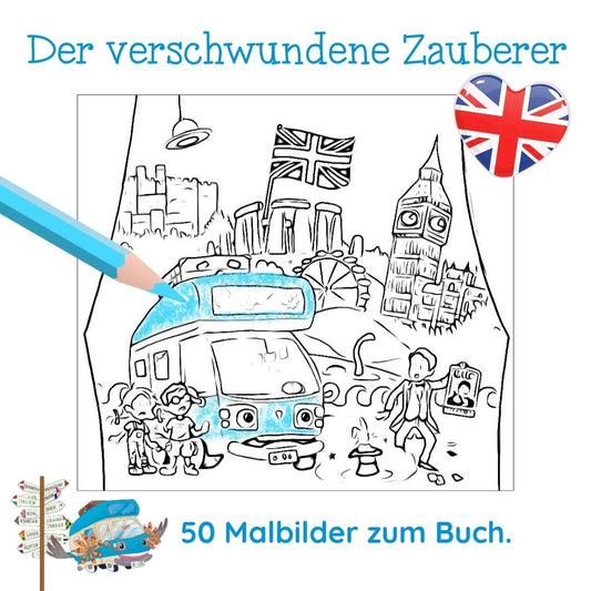 50 Ausmalbilder zum Abenteuer in Großbritannien