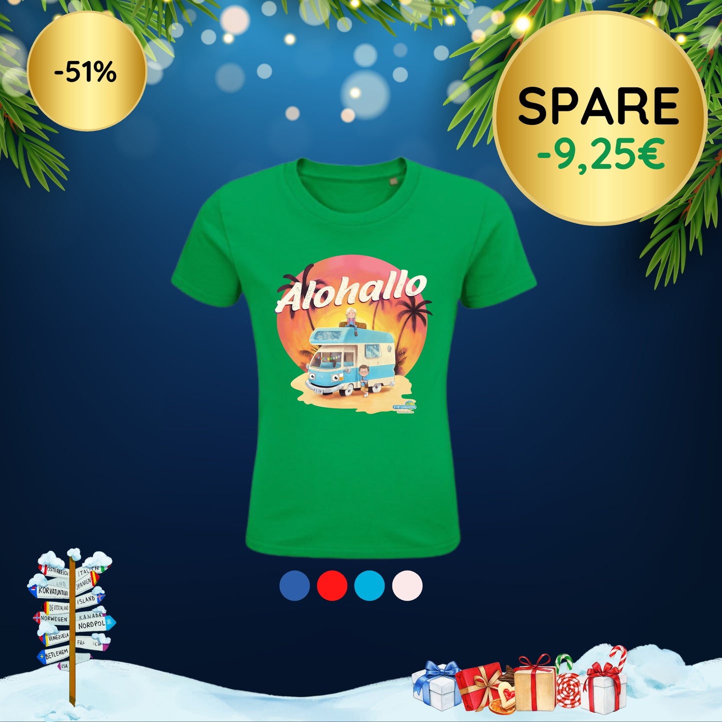 Black Week - T-Shirt mit ALOHALLO Motiv