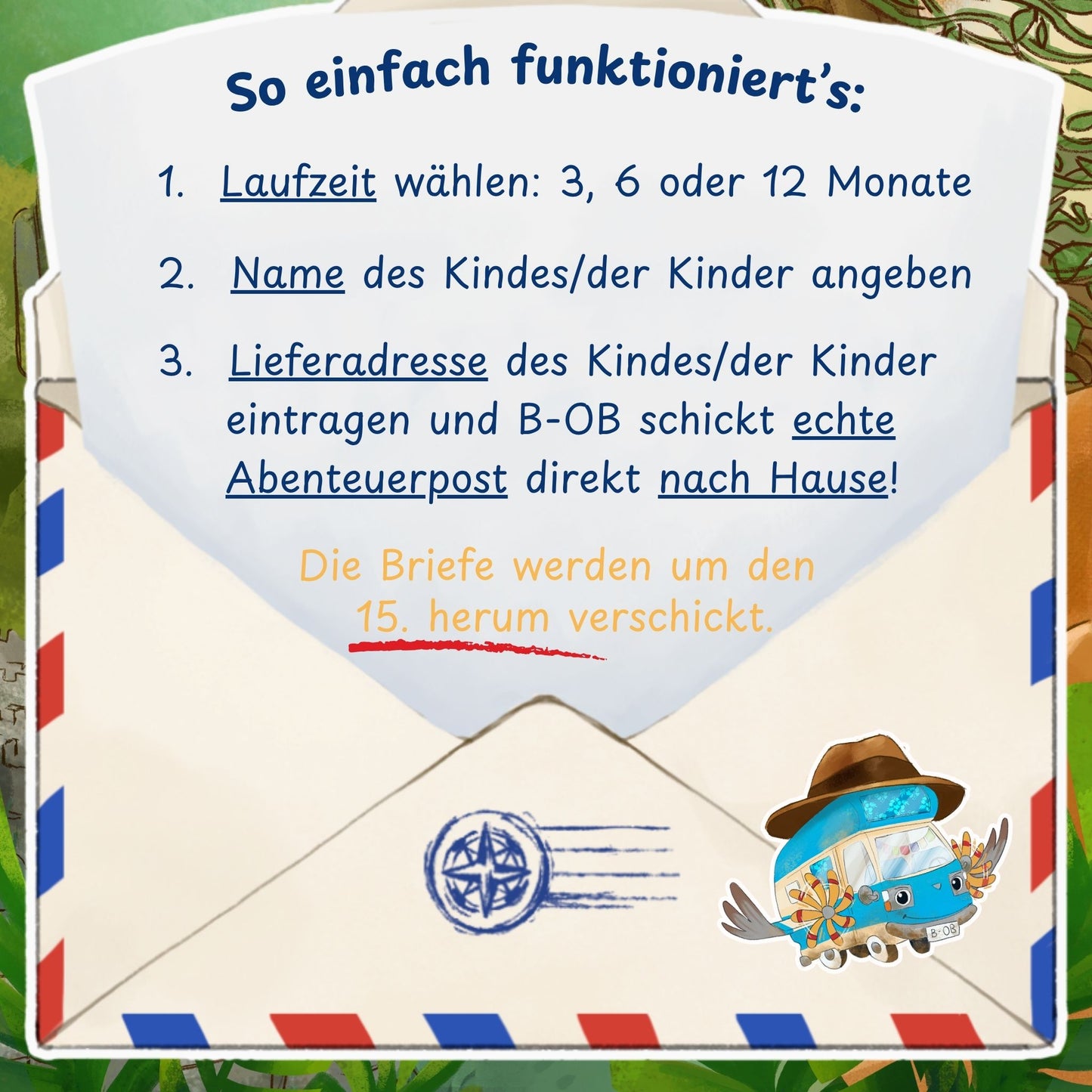 BOBs monatliche Abenteuerpost