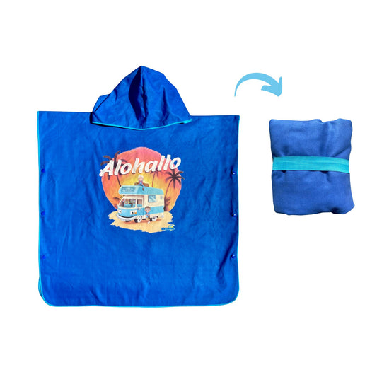 Bade-Poncho | Reisehandtuch für Kinder | schnell trocknend | platzsparend | ultraleicht