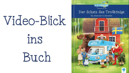 Blick ins Buch: "Der Schatz des Trollkönigs - ein Abenteuer in Schweden". Band 2 der Buchreihe B-OB Coddiwomple und die Weltenbummler Kids, erschienen im Weltenbummler Kids Verlag