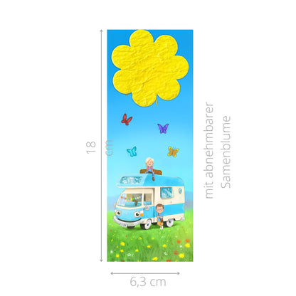 Lesezeichen mit Samenblume