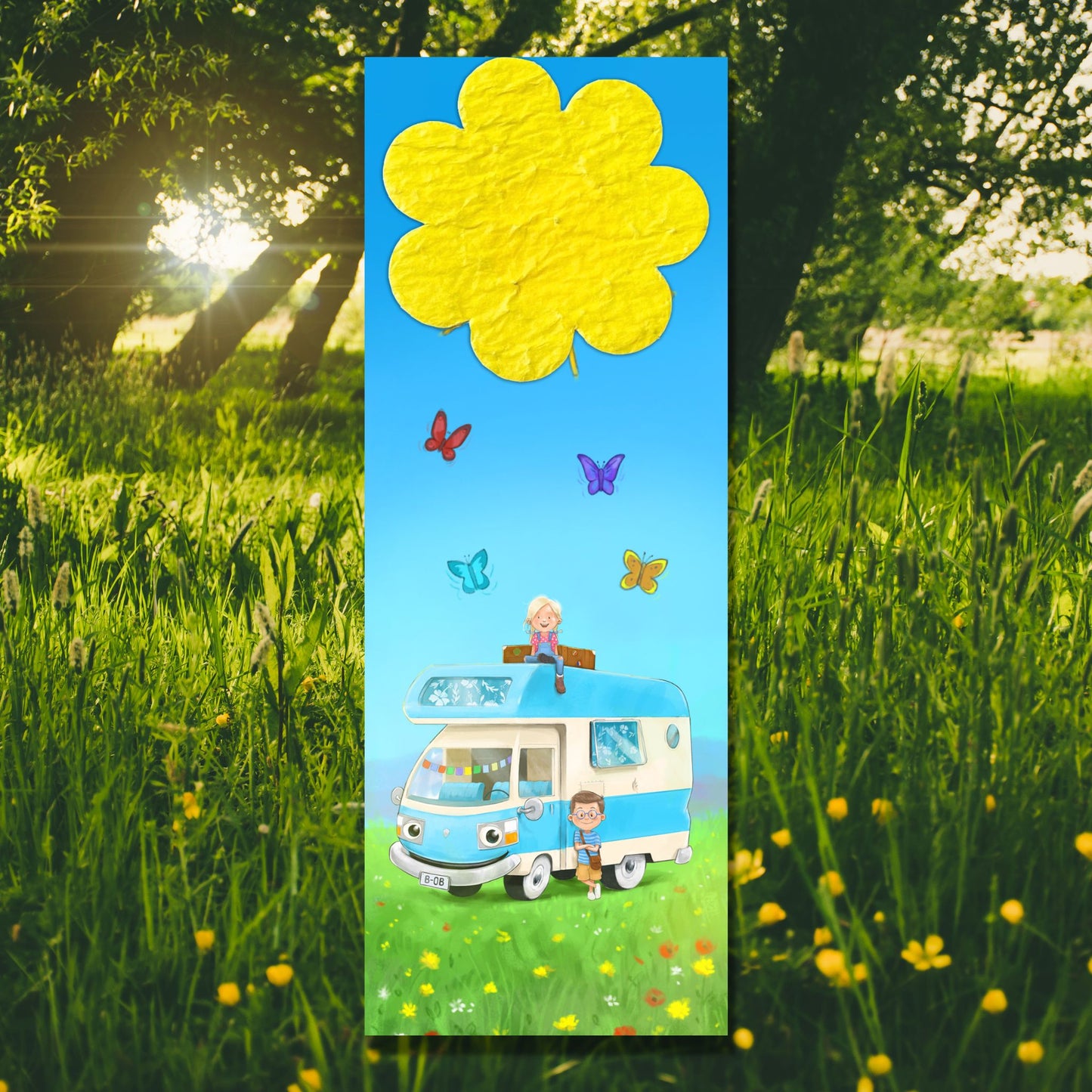 Lesezeichen mit Samenblume