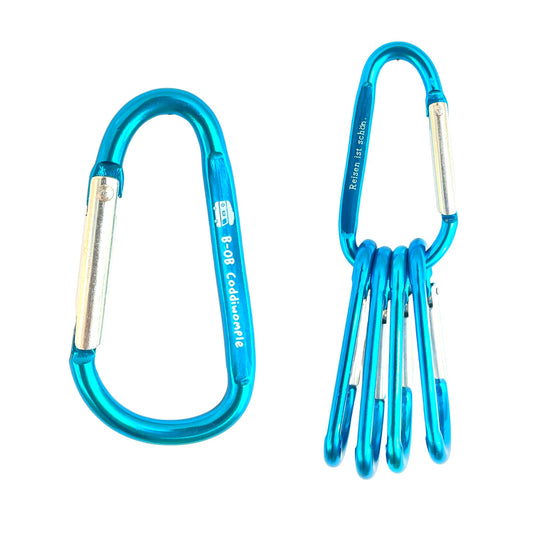 Karabiner Set | mit Reisesprüchen | aus Aluminium (rostfrei) | B-OB Coddiwomple