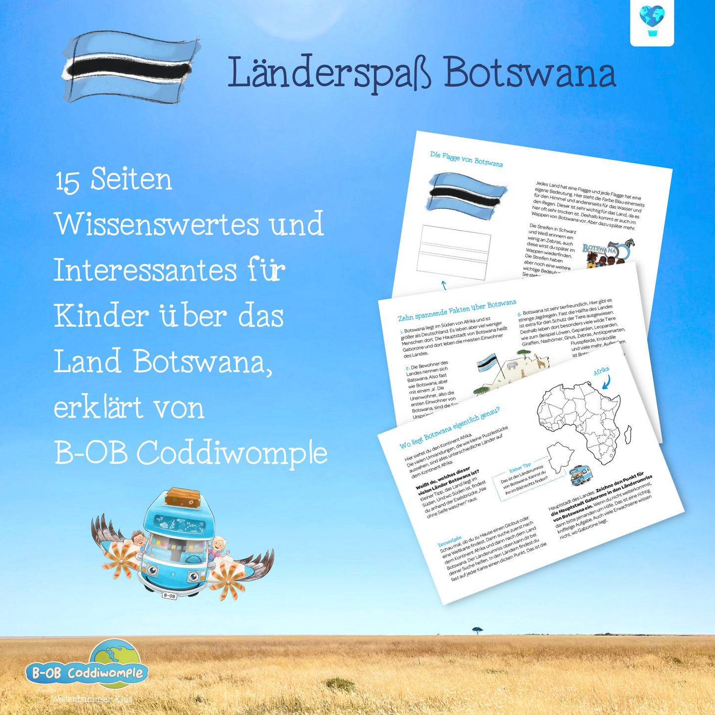 Länderspaß Botswana - Zum Download ‎| B-OB Coddiwomple und die Weltenbummler Kids